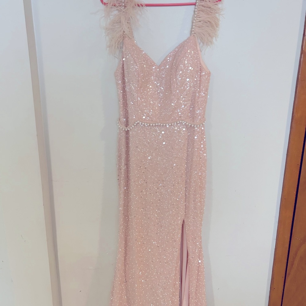 Party or prom dress,worn only once, the bottom part is broken